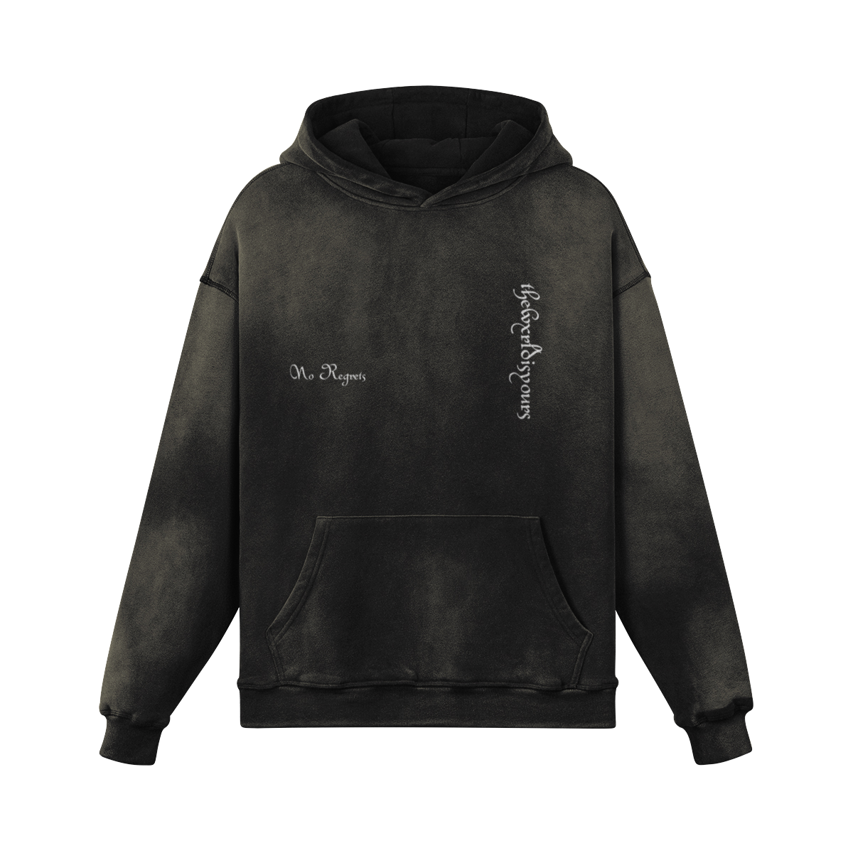 TWIY NO REGRETS EMBROIDERED HEAVYWEIGHT SUNFADED HOODIE