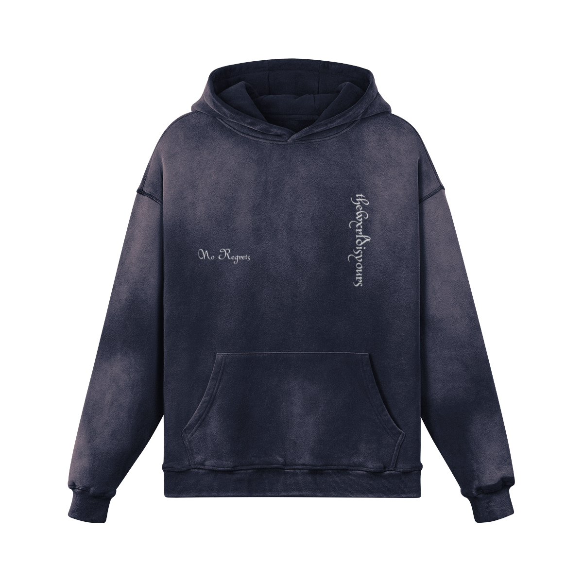 TWIY NO REGRETS EMBROIDERED HEAVYWEIGHT SUNFADED HOODIE